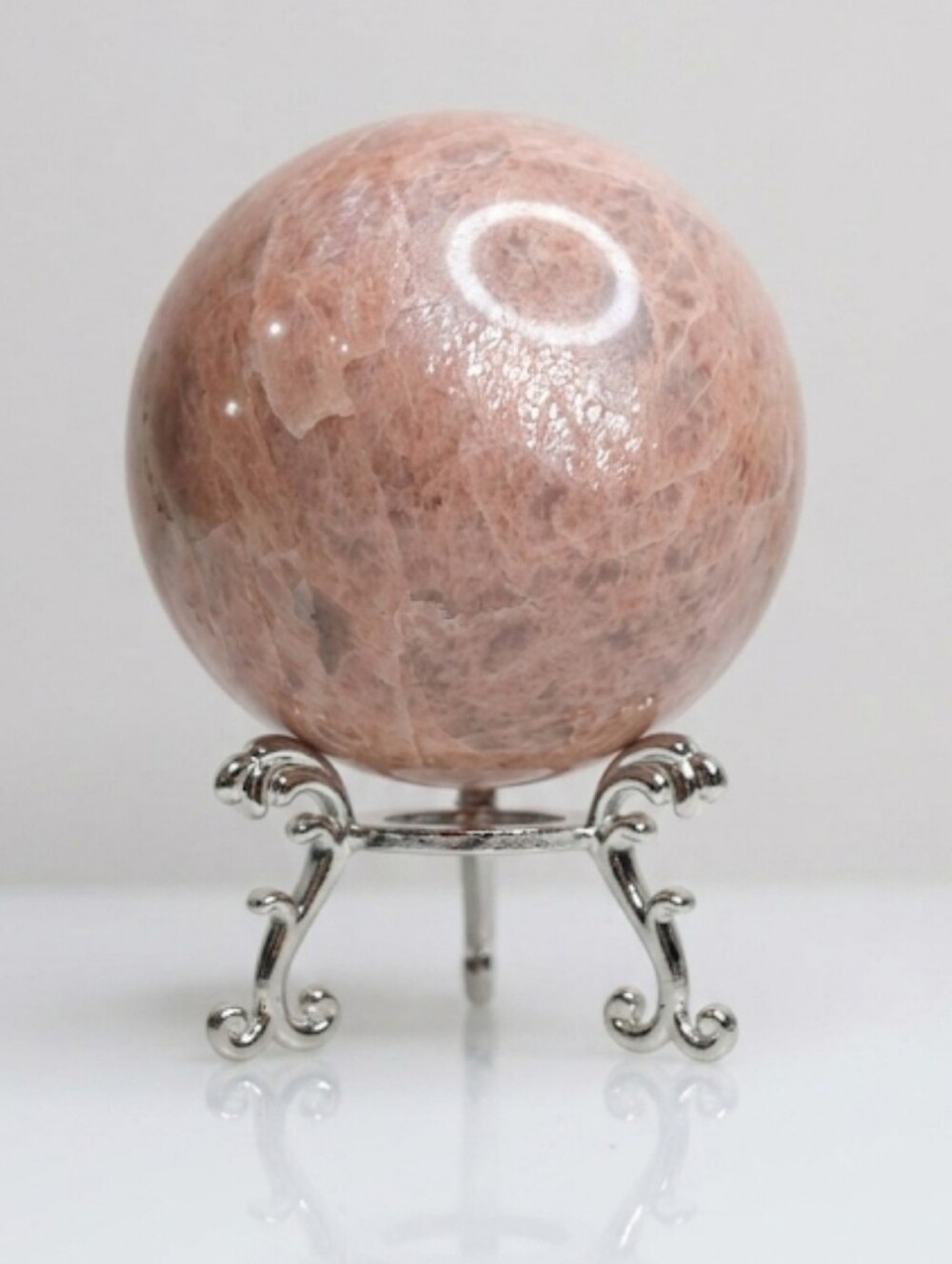 Large 2.32" FLASHY Peach Moonstone Sphere High Quality Crystal 284g NEW Decor